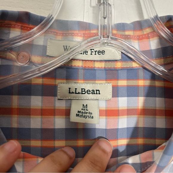 L.L. BEAN Women Button Down 3/4 sleeve Plaid Top | size medium - Picture 5 of 10